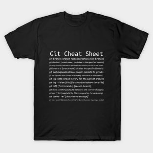 Git Cheat Sheet Black T-Shirt